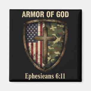 Íman Camuflagem da Cruz do Deus da Armadura Fé Religios