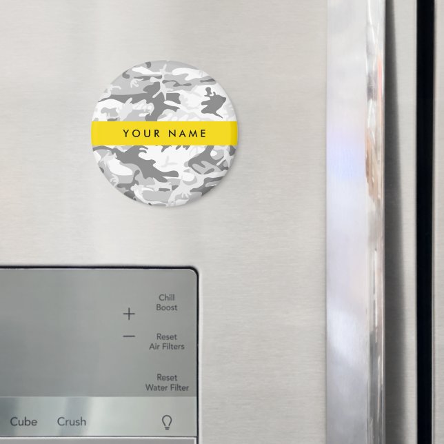 Íman Camuflagem de Cinzas de neve de inverno Seu nome p (In Situ (Fridge))