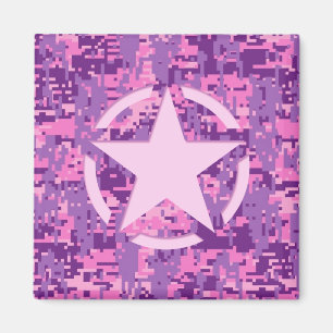 Íman Camuflagem Digital Girly Hot Pink
