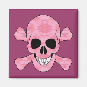Íman Camuflagem Rosa Crânio E Espinhas Magnéticas