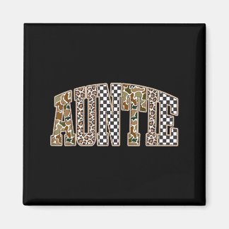 Íman Camuflagem vintage em xadrez com estampa de leopar