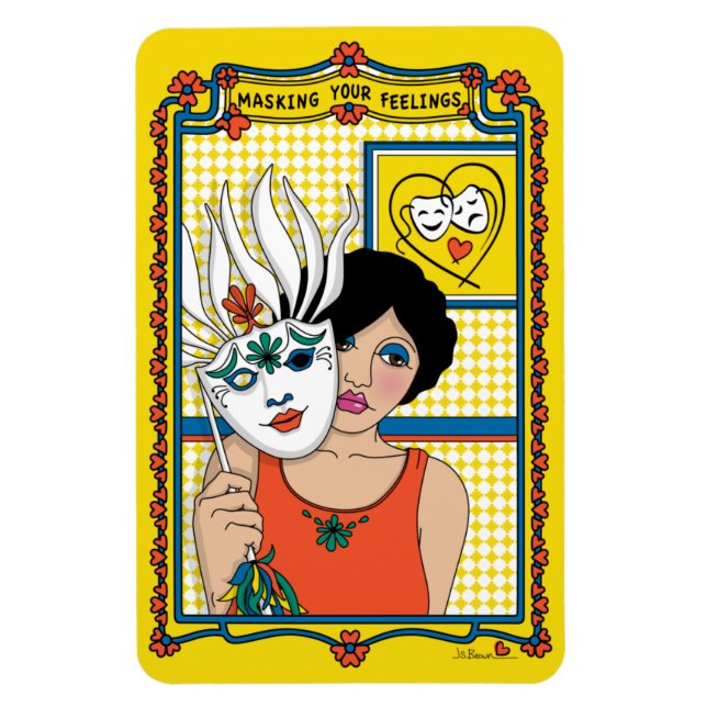 Íman Camuflando Seus Sentimentos_B_4x6 Geladeira (Vertical)