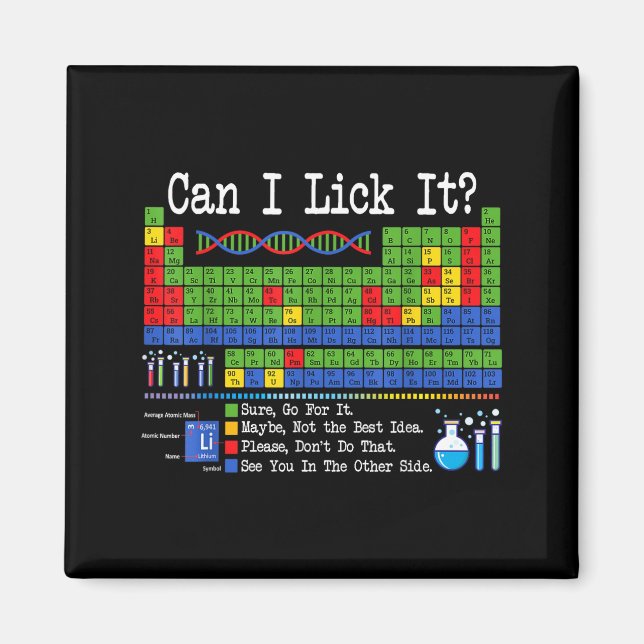 Íman Can I Lick It Periodic Table Funny Science Teacher (Frente)