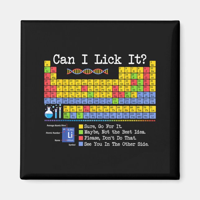 Íman Can I Lick It Periodic Table Funny Science Teacher (Frente)