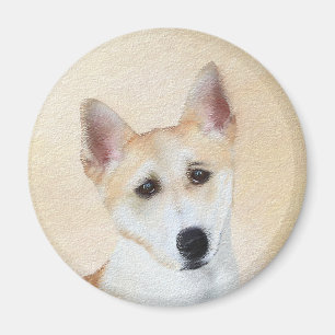 Íman Canaan Dog Painting - Arte de Cachorro Original