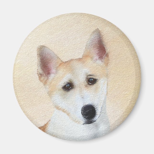 Íman Canaan Dog Painting - Arte de Cachorro Original (Frente)