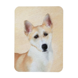 Íman Canaan Dog Painting - Arte de Cachorro Original