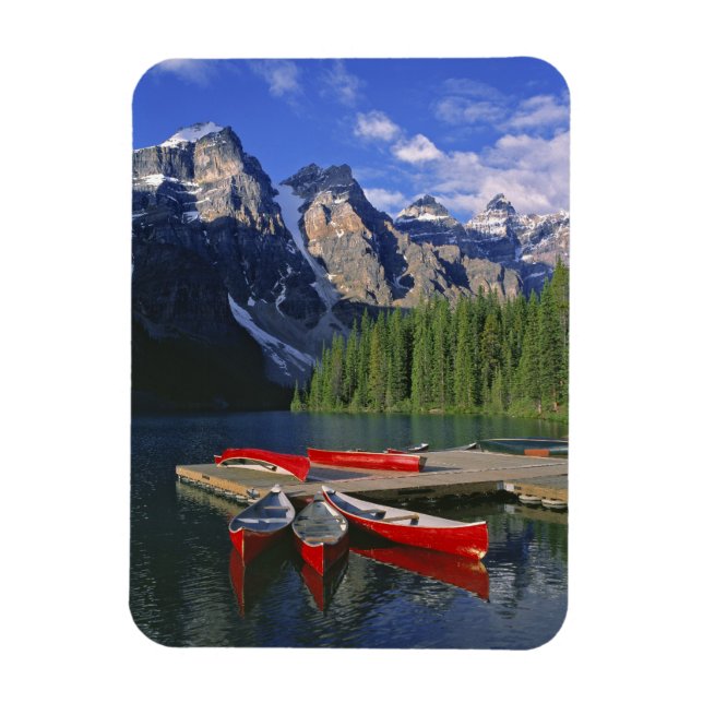 Íman Canadá, Alberta, Lago Moraine. Canoas vermelhas ag (Vertical)