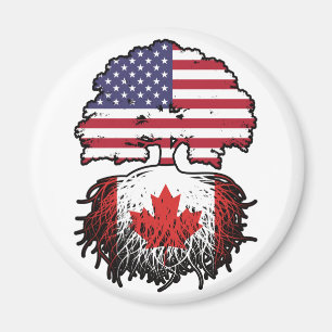 Íman Canadá Canadá Canadá americano Tree Roots Flag
