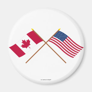 Íman Canadá e as bandeiras cruzadas os Estados Unidos