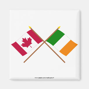Íman Canadá e bandeiras cruzadas Ireland