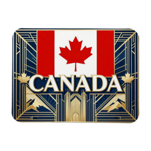 Íman 🍁 CANADÁ Estilo de Folha de Bordo Art Déco