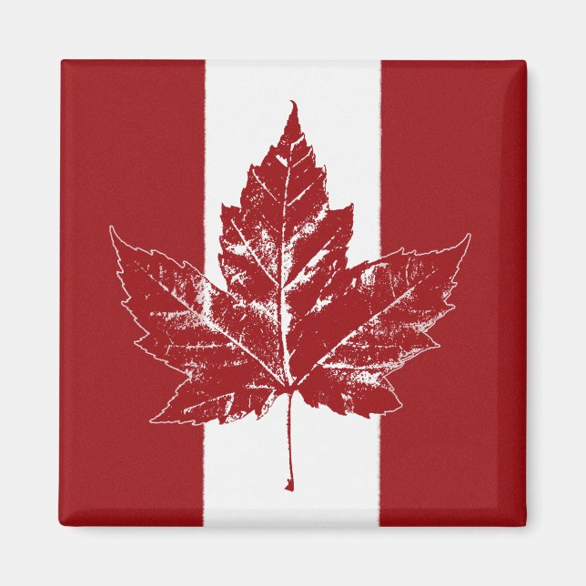 Íman Canadá Flag Magnet Retro Canada Mapeia Magnet (Frente)