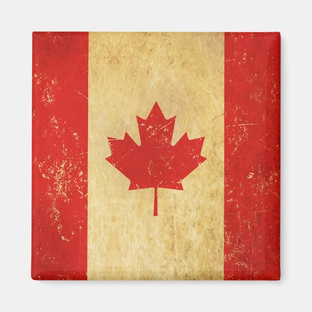 Íman Canadá Flag Vintage Design Magnet (Frente)