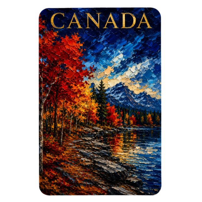 Íman Canada Mountain Lake Art Souvenier (Vertical)