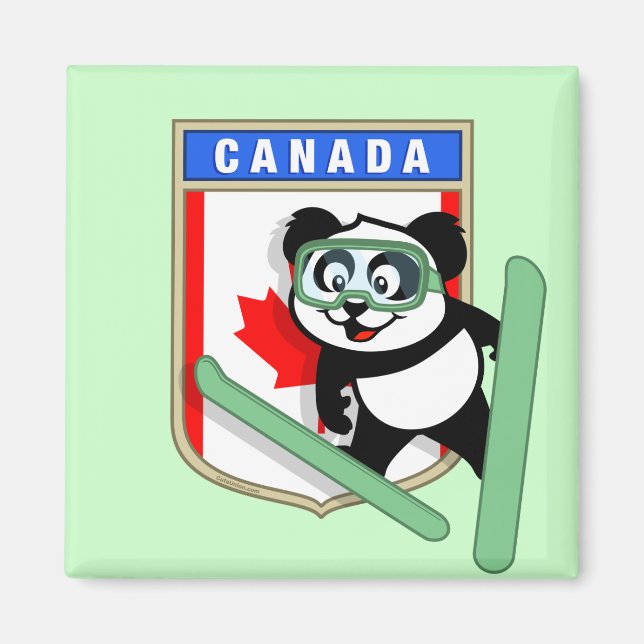 Íman Canadá Panda de esqui (Frente)