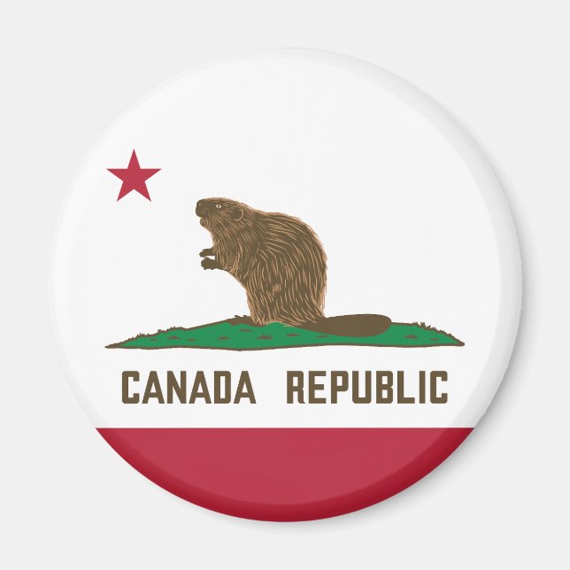 Íman Canadá República da Califórnia Flag Beaver (Frente)