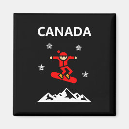 Íman Canadá Voando Cor Vermelha do Snowboarder