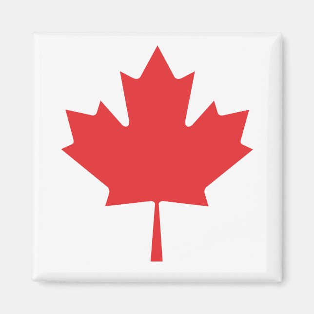 Íman Canadiano Maple Red Leaf Magnet - Canadá Souvenir (Frente)