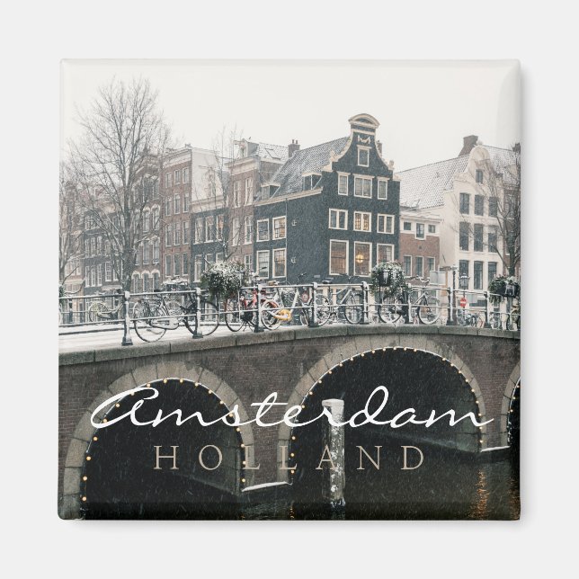 Íman Canal em Amsterdã no inverno (Frente)