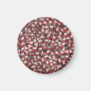 Íman Canas de Abstrato Vermelho Ridificadas Torcidas