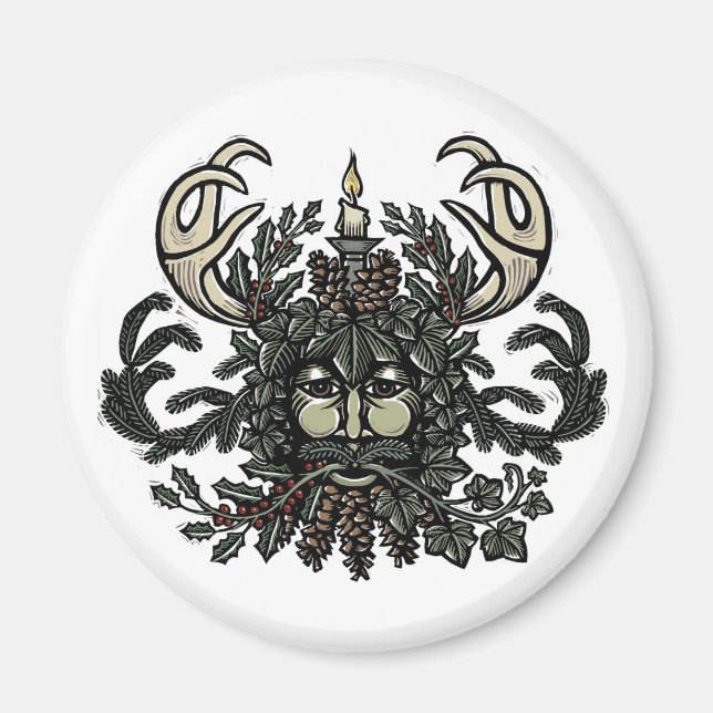 Íman Canção da Imã de geladeira de Solstício Greenman (Frente)