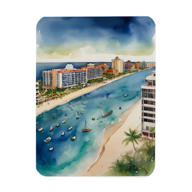 Íman Cancelar arte de aquarela (Vertical)