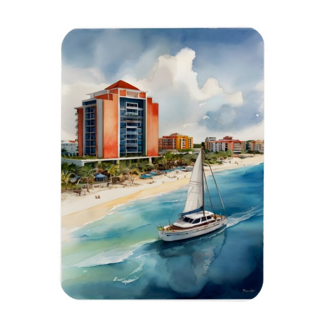 Íman Cancelar arte de aquarela (Vertical)