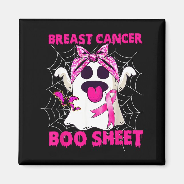 Íman Câncer de Mama Groovy é Conscientização Boo Sheet (Frente)