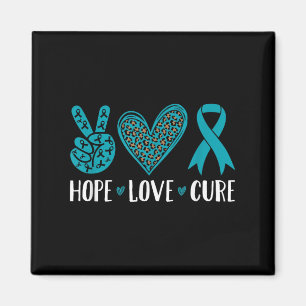 Íman Câncer de ovário Hope Love Cure Tea Ribbon
