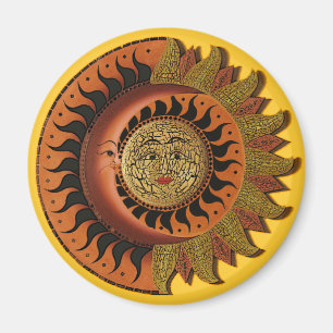 Íman Cancun Mayan Moon e Sun Magnet