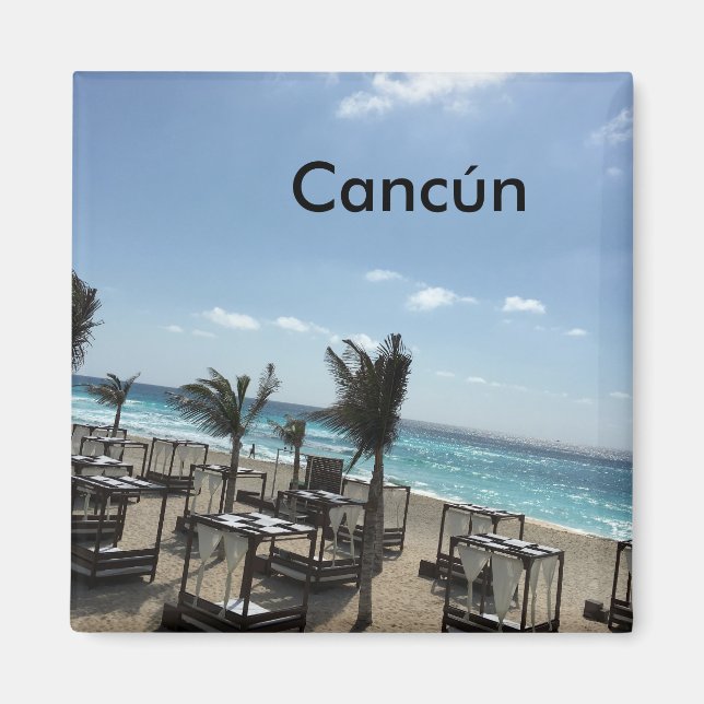 Íman Cancún (México) - Magneta Quadrada de 2 Polegadas (Frente)