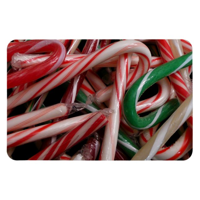 Íman Candy Canas Natal Feriado Branco Verde e Vermelho (Horizontal)