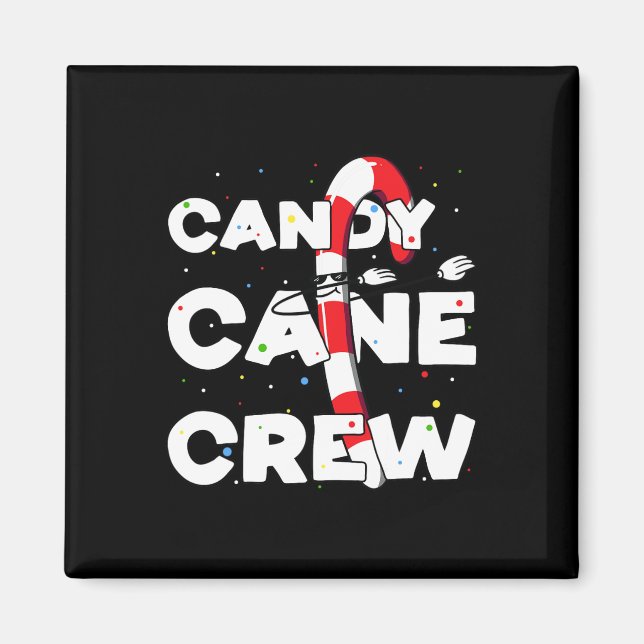 Íman Candy Cane Creme Diversão De Natal Dançando Ao Lon (Frente)
