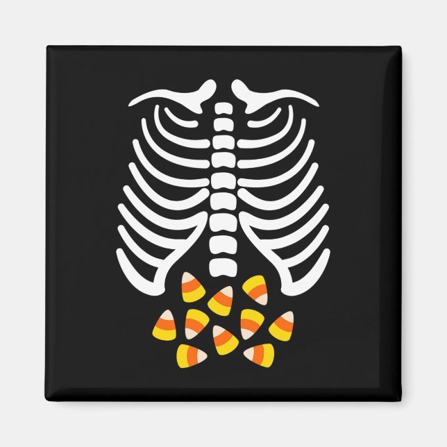 Íman Candy Corn Skeleton Rib Cage Halloween (Frente)