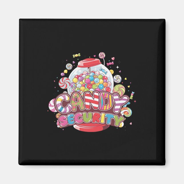 Íman Candy Security Dia de as Bruxas engraçado Costume  (Frente)