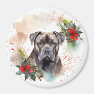 Íman Cane Corso Grinalda de Natal Cachorro Festivo