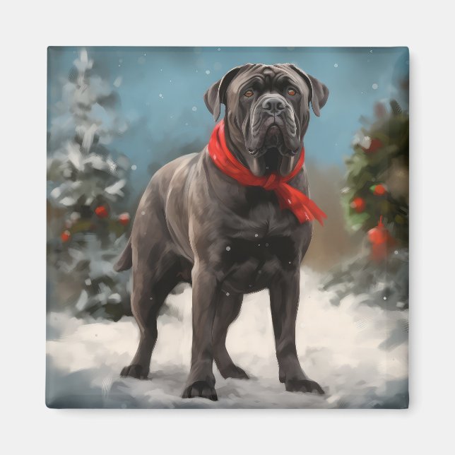 Íman Cane Corso no Natal da Neve (Frente)