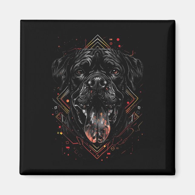 Íman Cane Corso Tattoo Dog Lover Mastiff Art Face (Frente)