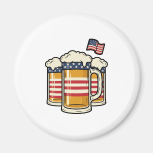 Íman Caneca de Cerveja Patriótica Design Vetorial Vinta