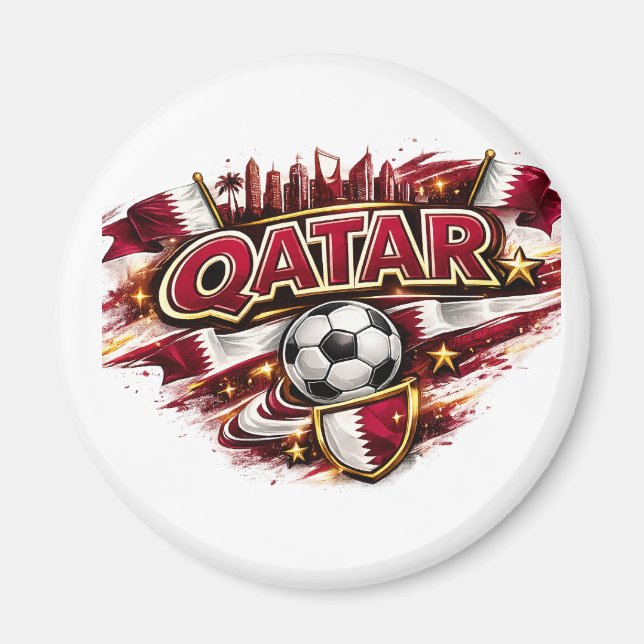 Íman Caneca para Fã de Futebol do Catar | Suporte Patri (Frente)