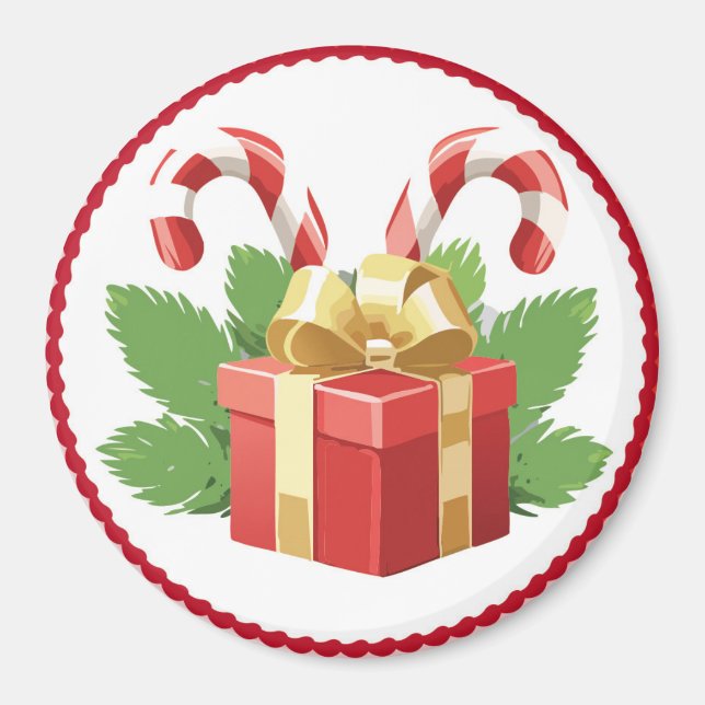 Íman Canes doces Natal 2024 e um presente II (Frente)