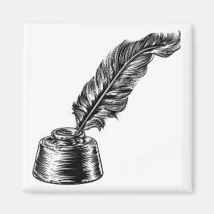 Íman Caneta da tinta do Quill da pena no Inkwell