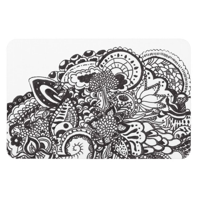 Íman caneta de abstrato e rabisco de tinta (Horizontal)