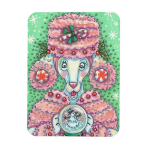 ÍMAN CANICHE COR-DE-ROSA DO PEPPERMINT, ÍMÃ ENGRAÇAD