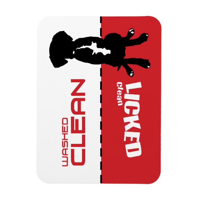 Íman Canina de lavar louça com papoila - Limpa com lice (Vertical)