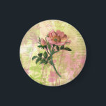 Íman Canina Rosa<br><div class="desc">Este Rosa de Cachorro apresenta minha pintura digital de arte de um Rosa de Cachorro em um fundo floral em camadas de arte digital em pinks e verdes.</div>
