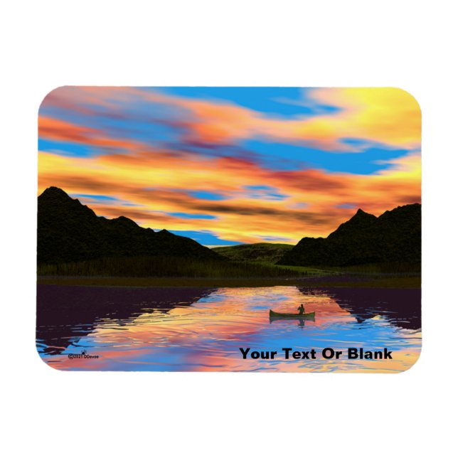 Íman Canoagem No Lago Sunset (Horizontal)
