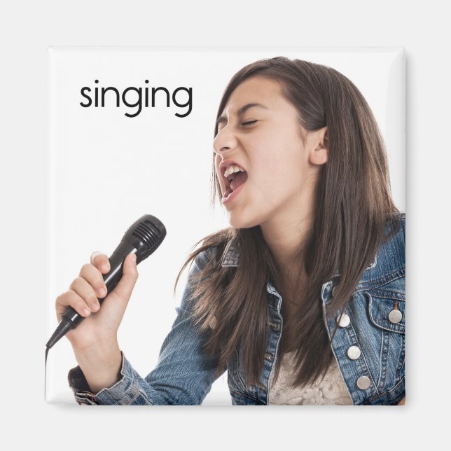 Íman Cantando Magneta de Refrigerador (Frente)