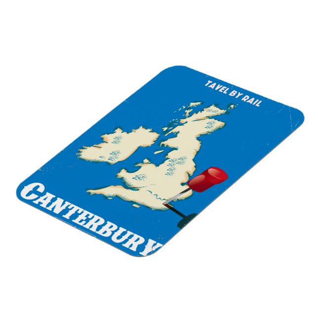 Íman Canterbury British Isles vintage poster (Left Side)